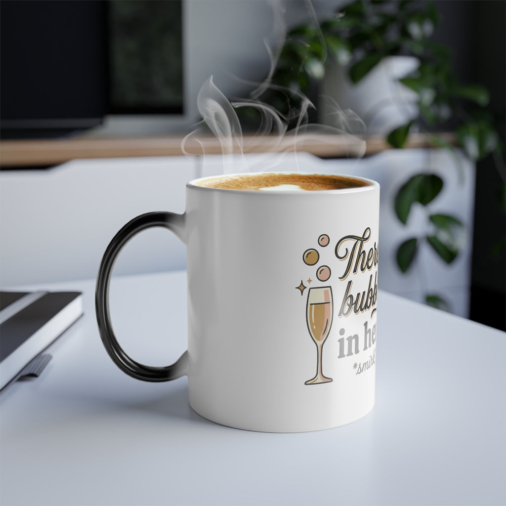 Color-Changing Mug - "There's Bubbly In Here" Champagne Heat Reveal, 11oz