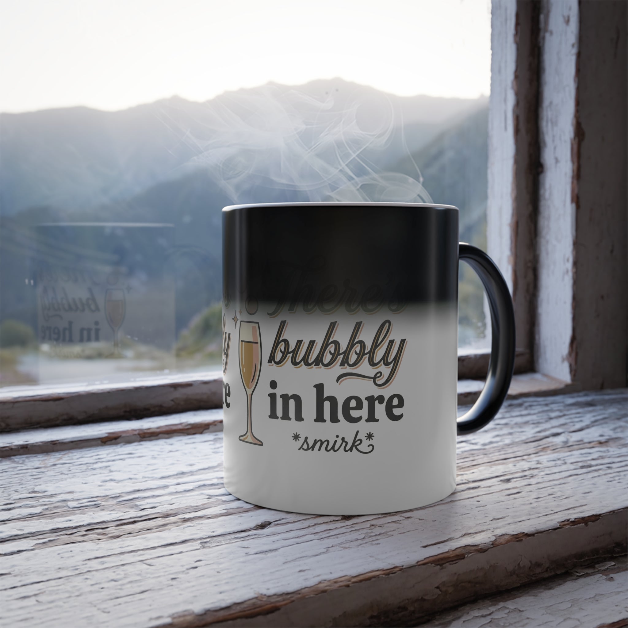 Color-Changing Mug - "There's Bubbly In Here" Champagne Heat Reveal, 11oz