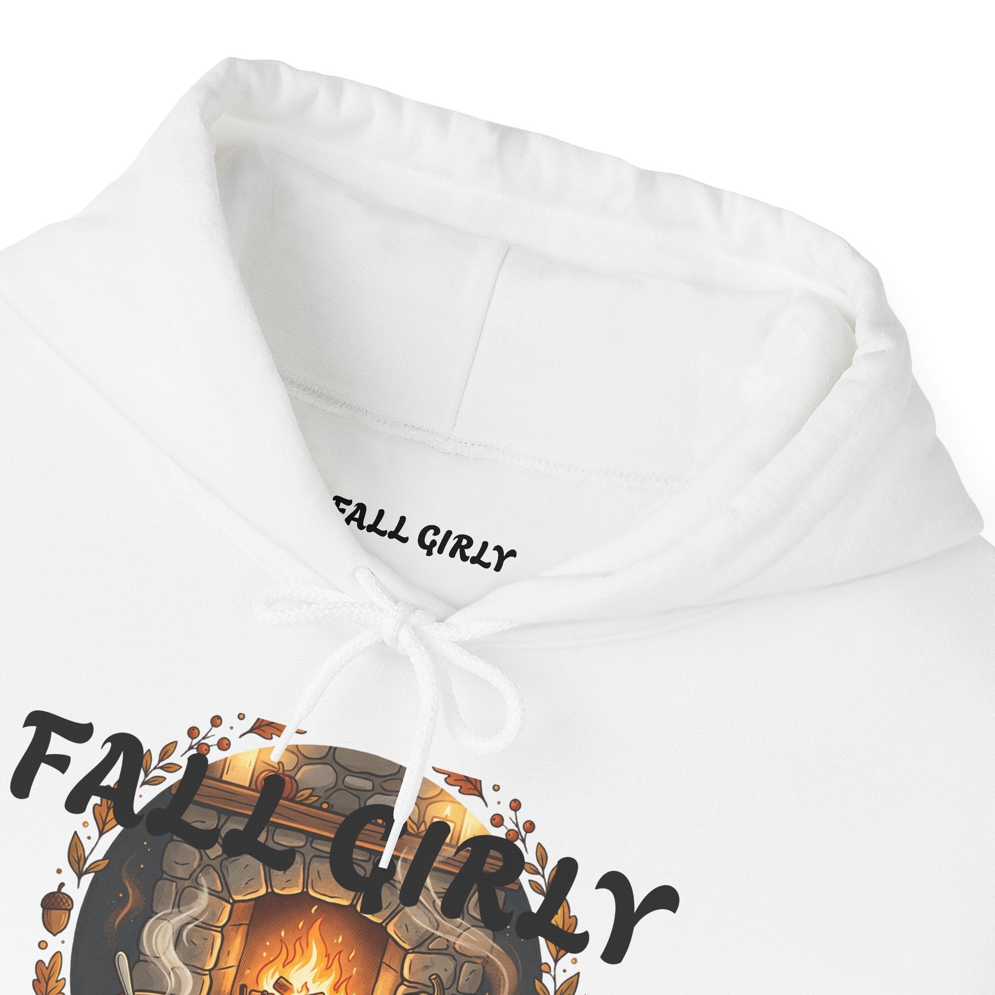 Fall Girly Hoodie – Cozy Pumpkin & Fireplace Autumn Sweatshirt