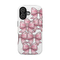 Pink Polka Dot Bows Phone Case — Magnetic Impact-Resistant Protective Cover