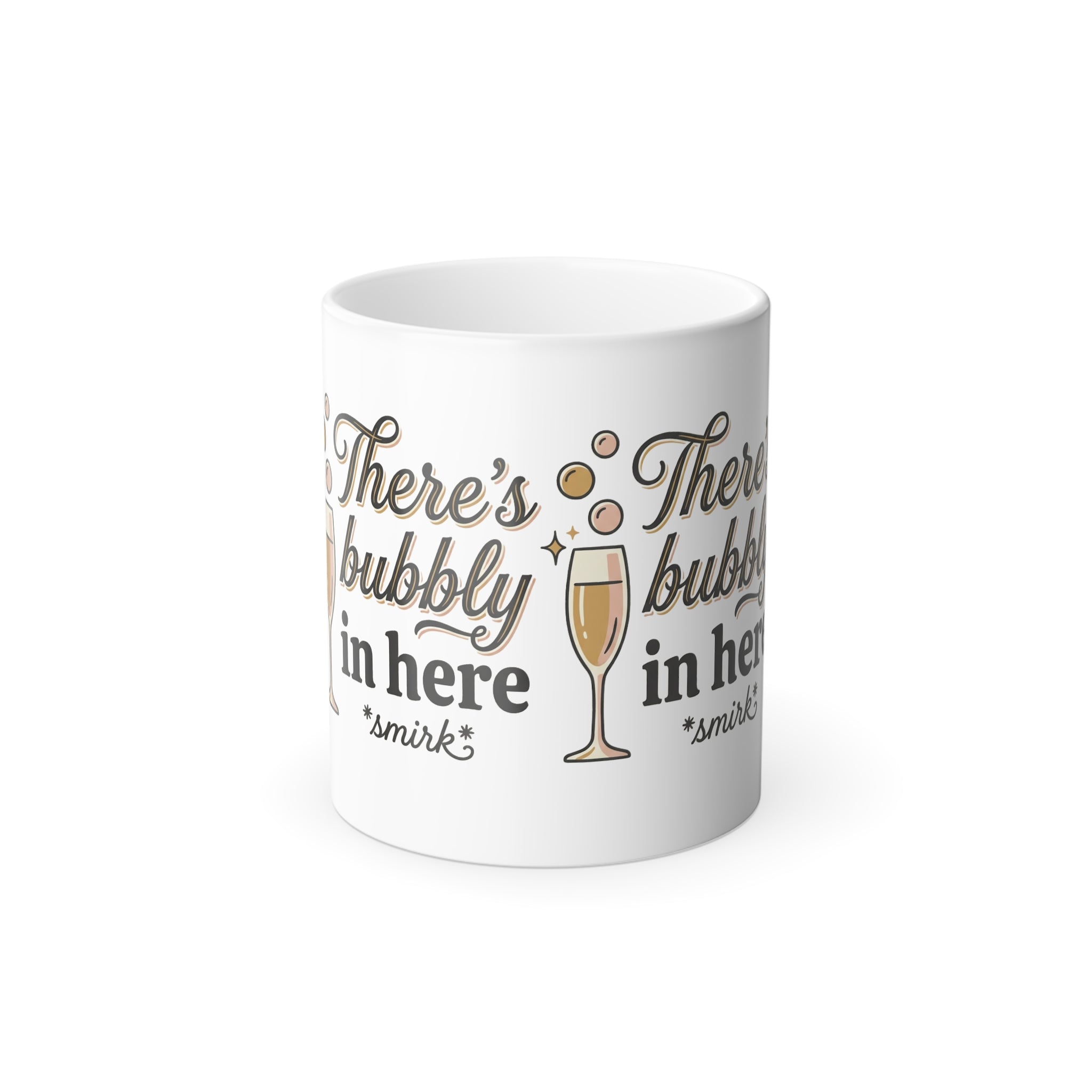Color-Changing Mug - "There's Bubbly In Here" Champagne Heat Reveal, 11oz